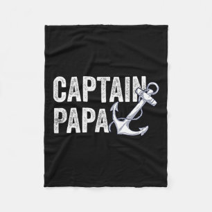 Kapitein Papa Pontoon Geschenk Meer Zeiler Visboot Fleece Deken