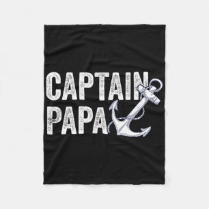 Kapitein Papa Pontoon Geschenk Meer Zeiler Visboot Fleece Deken