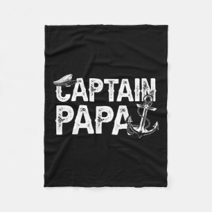 Kapitein Papa Pontoon Lake Sailor Vist Boating F Fleece Deken