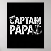 Kapitein Papa Pontoon Lake Sailor Vist Boating F Poster (Voorkant)