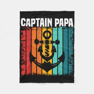 Kapitein Papa Pontoon Meer Zeiler Vissen Varen Fleece Deken
