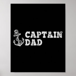 Kapitein Papa Zeilen Varend Vintage Boot Anker Fu Poster