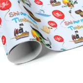 Kapitein Papegaai Schat Piraat Cadeaupapier (Rol Hoek)