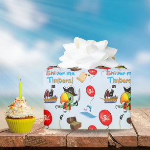 Kapitein Papegaai Schat Piraat Cadeaupapier