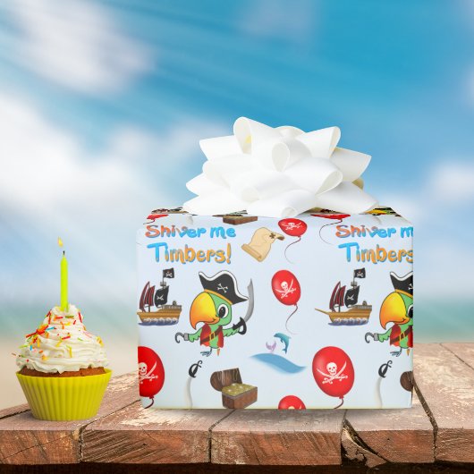 Kapitein Papegaai Schat Piraat Cadeaupapier