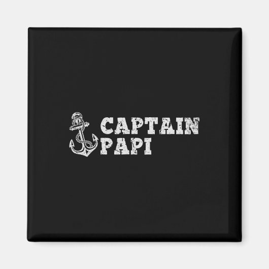 Kapitein Papi Zeilen Varend Oud Bootanker F Magneet (Voorkant)
