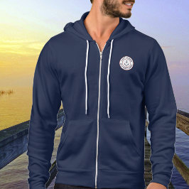 Kapitein Personalized Blue White Anchor Logo Hoodi Hoodie