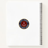 Kapitein Personalized Maroon Anchor Logo Notitiebo Notitieboek (Achterkant)