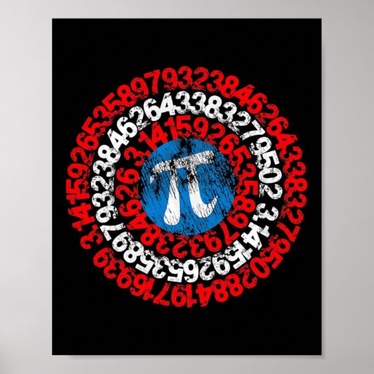 Kapitein Pi Superheld Wiskunde Nerd Geek Poster (Voorkant)