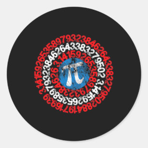 Kapitein Pi Superheld Wiskunde Nerd Geek Ronde Sticker