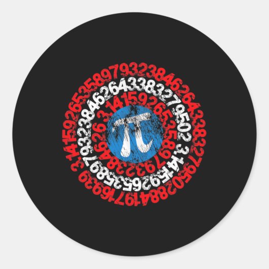 Kapitein Pi Superheld Wiskunde Nerd Geek Ronde Sticker (Voorkant)