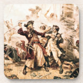 Kapitein, Pirate Blackbeard, Queen Anne's Revenge Bier Onderzetter (Voorkant)