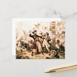 Kapitein, Pirate Blackbeard, Queen Anne's Revenge Briefkaart