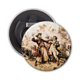 Kapitein, Pirate Blackbeard, Queen Anne's Revenge Button Flesopener