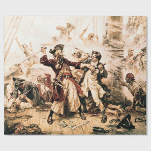 Kapitein, Pirate Blackbeard, Queen Anne's Revenge Cadeaupapier