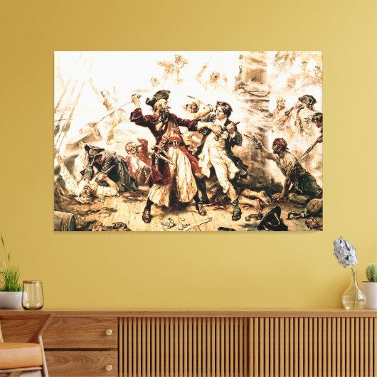 Kapitein, Pirate Blackbeard, Queen Anne's Revenge Canvas Afdruk (Insitu (Woonkamer))
