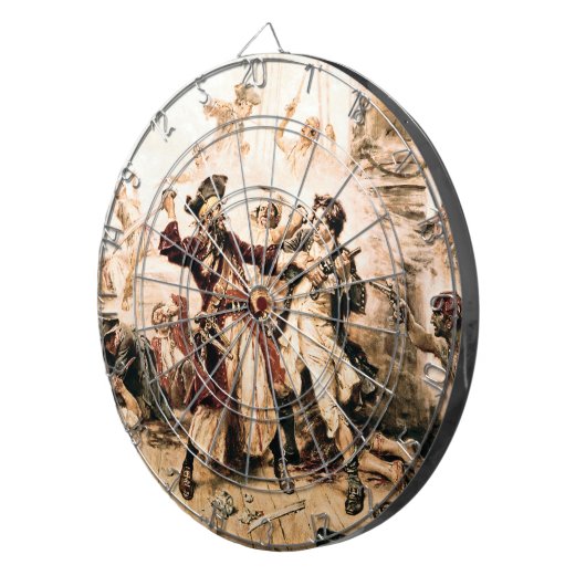 Kapitein, Pirate Blackbeard, Queen Anne's Revenge Dartbord (Voorkant Rechts)
