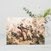 Kapitein, Pirate Blackbeard, Queen Anne's Revenge Feestdagenkaart (Staand voorkant)