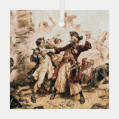 Kapitein, Pirate Blackbeard, Queen Anne's Revenge Glas Ornament (Achterkant)