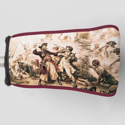 Kapitein, Pirate Blackbeard, Queen Anne's Revenge Golfheadcover (Voorkant)