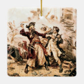 Kapitein, Pirate Blackbeard, Queen Anne's Revenge Keramisch Ornament (Achterkant)