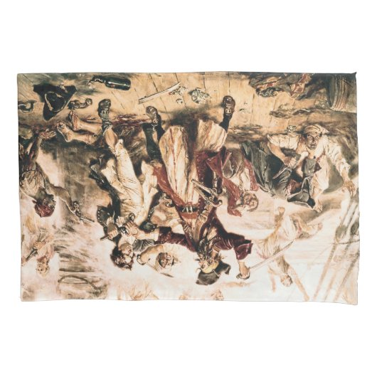 Kapitein, Pirate Blackbeard, Queen Anne's Revenge Kussensloop (Voorkant-Links)