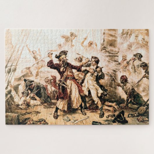 Kapitein, Pirate Blackbeard, Queen Anne's Revenge Legpuzzel (Horizontaal)
