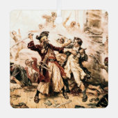 Kapitein, Pirate Blackbeard, Queen Anne's Revenge Metalen Ornament (Voorkant)