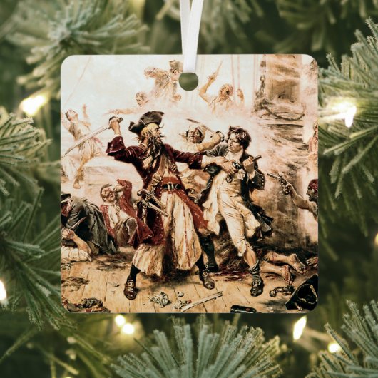 Kapitein, Pirate Blackbeard, Queen Anne's Revenge Metalen Ornament (Insitu)