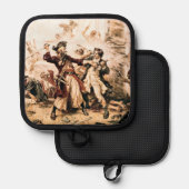 Kapitein, Pirate Blackbeard, Queen Anne's Revenge Pannenlap (Voorkant / Achterkant)