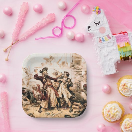 Kapitein, Pirate Blackbeard, Queen Anne's Revenge Papieren Bordje (Feest)