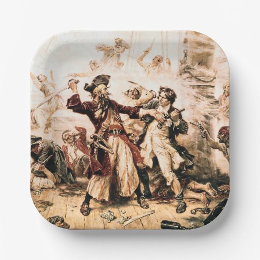 Kapitein, Pirate Blackbeard, Queen Anne's Revenge Papieren Bordje (Voorkant)