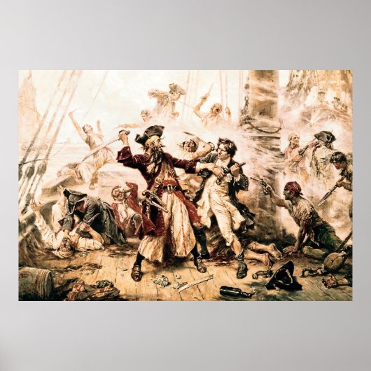 Kapitein, Pirate Blackbeard, Queen Anne's Revenge Poster (Voorkant)