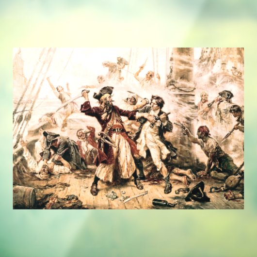 Kapitein, Pirate Blackbeard, Queen Anne's Revenge Raamsticker (Vel 3)