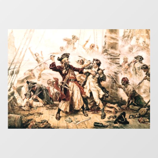 Kapitein, Pirate Blackbeard, Queen Anne's Revenge Raamsticker (Vel)