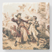 Kapitein, Pirate Blackbeard, Queen Anne's Revenge Stenen Onderzetter (Voorkant)