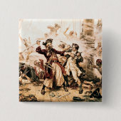 Kapitein, Pirate Blackbeard, Queen Anne's Revenge Vierkante Button 5,1 Cm (Voorkant)