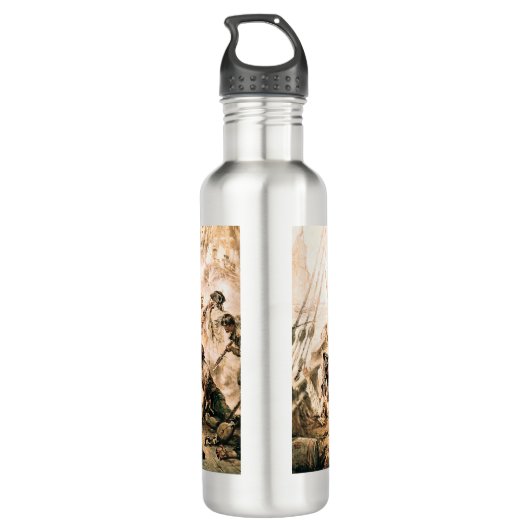 Kapitein, Pirate Blackbeard, Queen Anne's Revenge Waterfles (Achterkant)