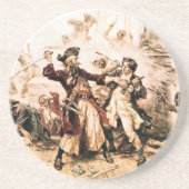 Kapitein, Pirate Blackbeard, Queen Anne's Revenge Zandsteen Onderzetter (Voorkant)