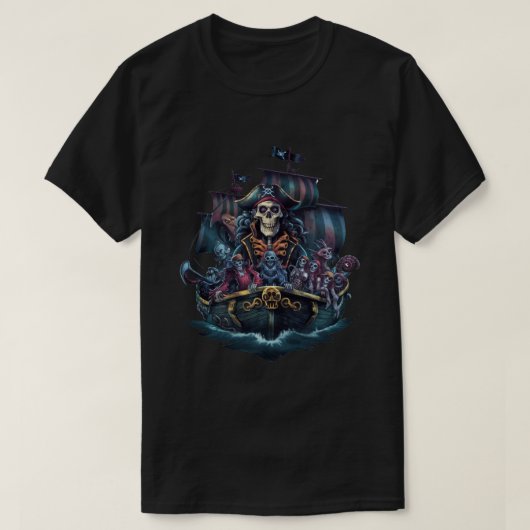 Kapitein Pirate en zijn bemanning T-shirt (Design voorkant)