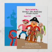 Kapitein Pirate met partners op een feestje Kaart (Voorkant / Achterkant)