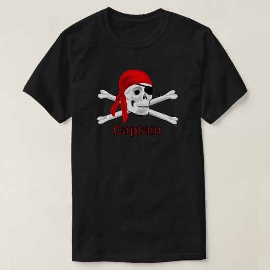 Kapitein Pirate Skull & Crossbones Mannen T-shirt  (Design voorkant)