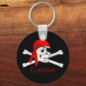 Kapitein Pirate Skull & Crossbones Sleutelhanger 2 (Voorkant)