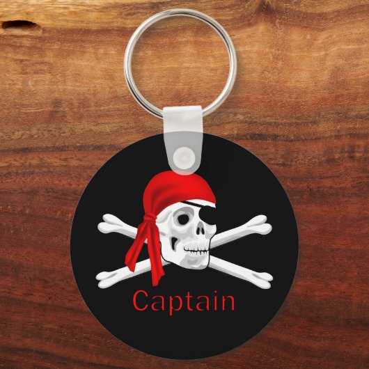 Kapitein Pirate Skull & Crossbones Sleutelhanger 2 (Voorkant)