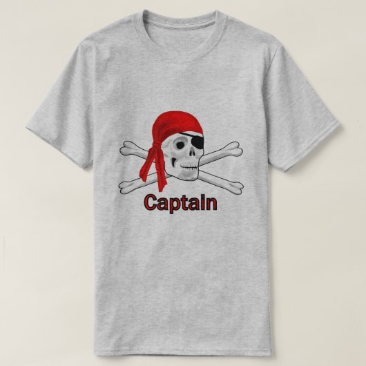 Kapitein Pirate Skull en Crossbones Mannen BG T-shirt (Design voorkant)