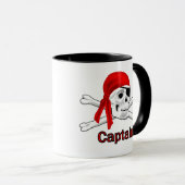 Kapitein Pirate Skull en Crossbones Mokken (Voorkant rechts)