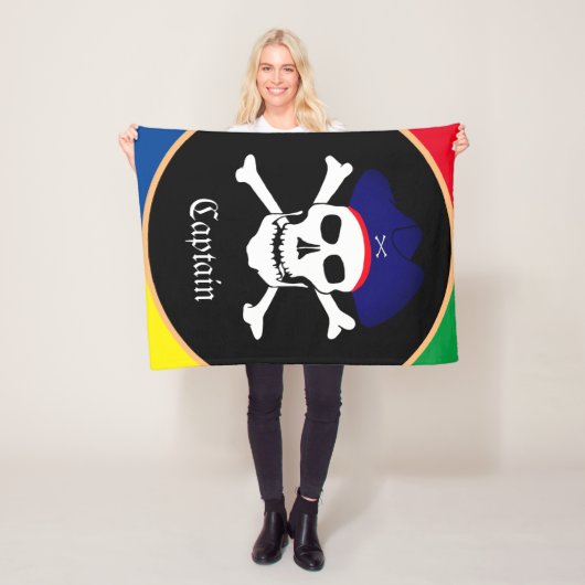 Kapitein & Piratenvlag - Schaaleiland/kinder Fleece Deken (In situ)