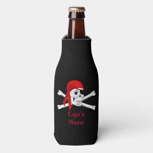 Kapitein Pirates Custom Pirate Bottle Cooler (Fles Voorkant)