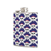 Kapitein & Pirates schedel, piratenvlag/schat Heupfles (Links)