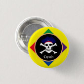 Kapitein & Pirates-vlag - Schaaleiland/partij Ronde Button 3,2 Cm (Voorkant /achterkant)